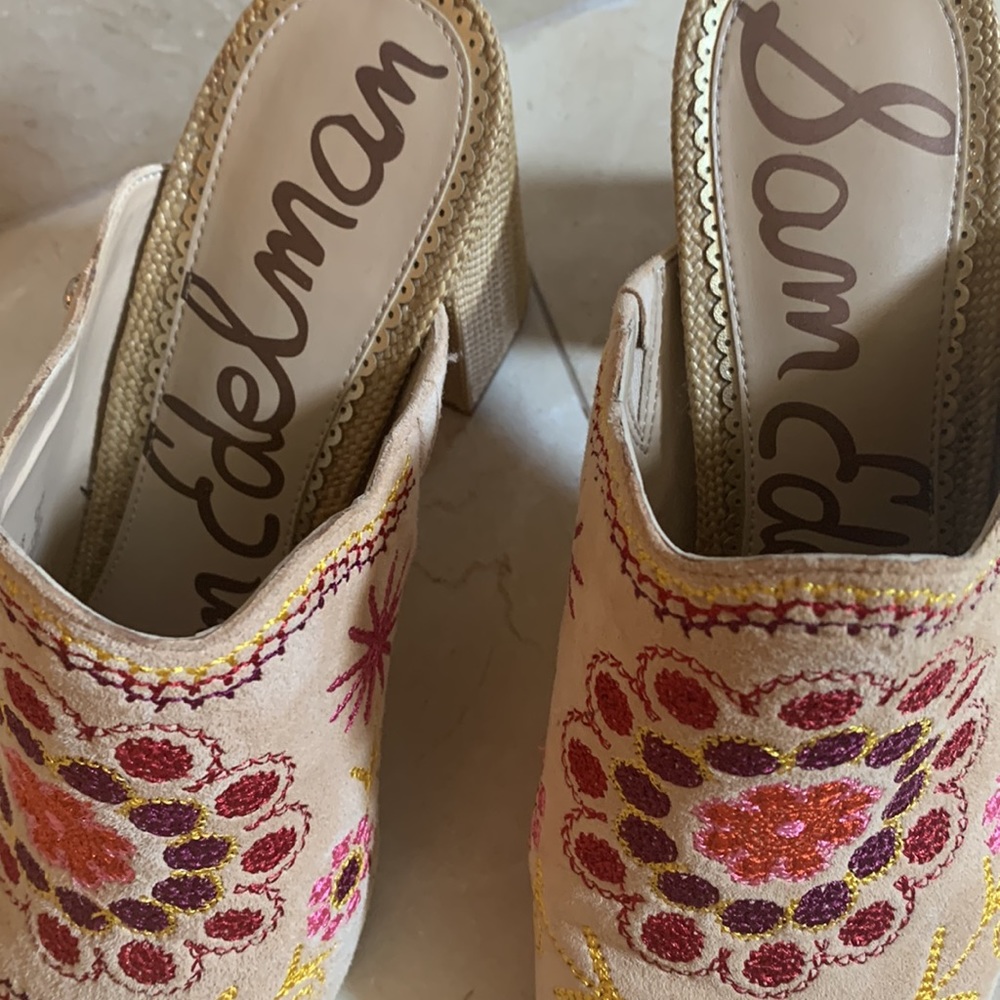 Sam Edelman Platform Slides With Suede And Embroi… - image 4